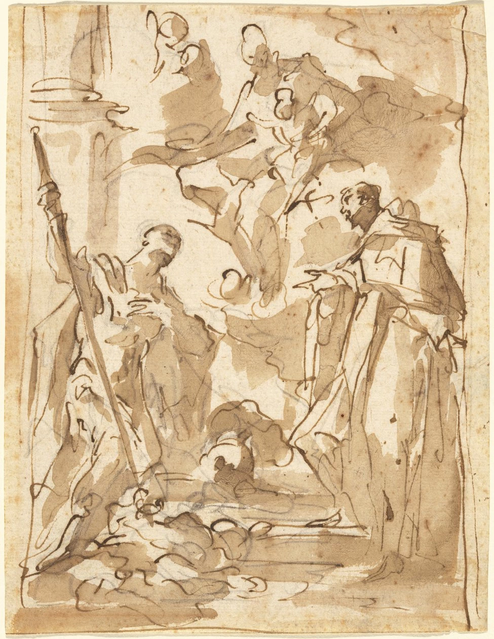 La Madonna e il Bambino in gloria con San Teodoro e un santo monaco - National Gallery of Art